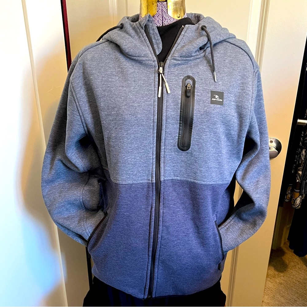 Rip Curl Anti Series Departed Zip Crew Marle Color Charcoal Marle Size S